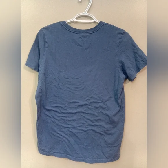 Adidas Blue Tee with Multicolor Logo - Picture 2 of 3